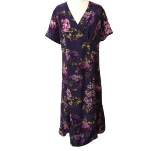 COLDWATER CREEK Purple Floral Maxi Dress Size 10 -- Career/Office/Academia